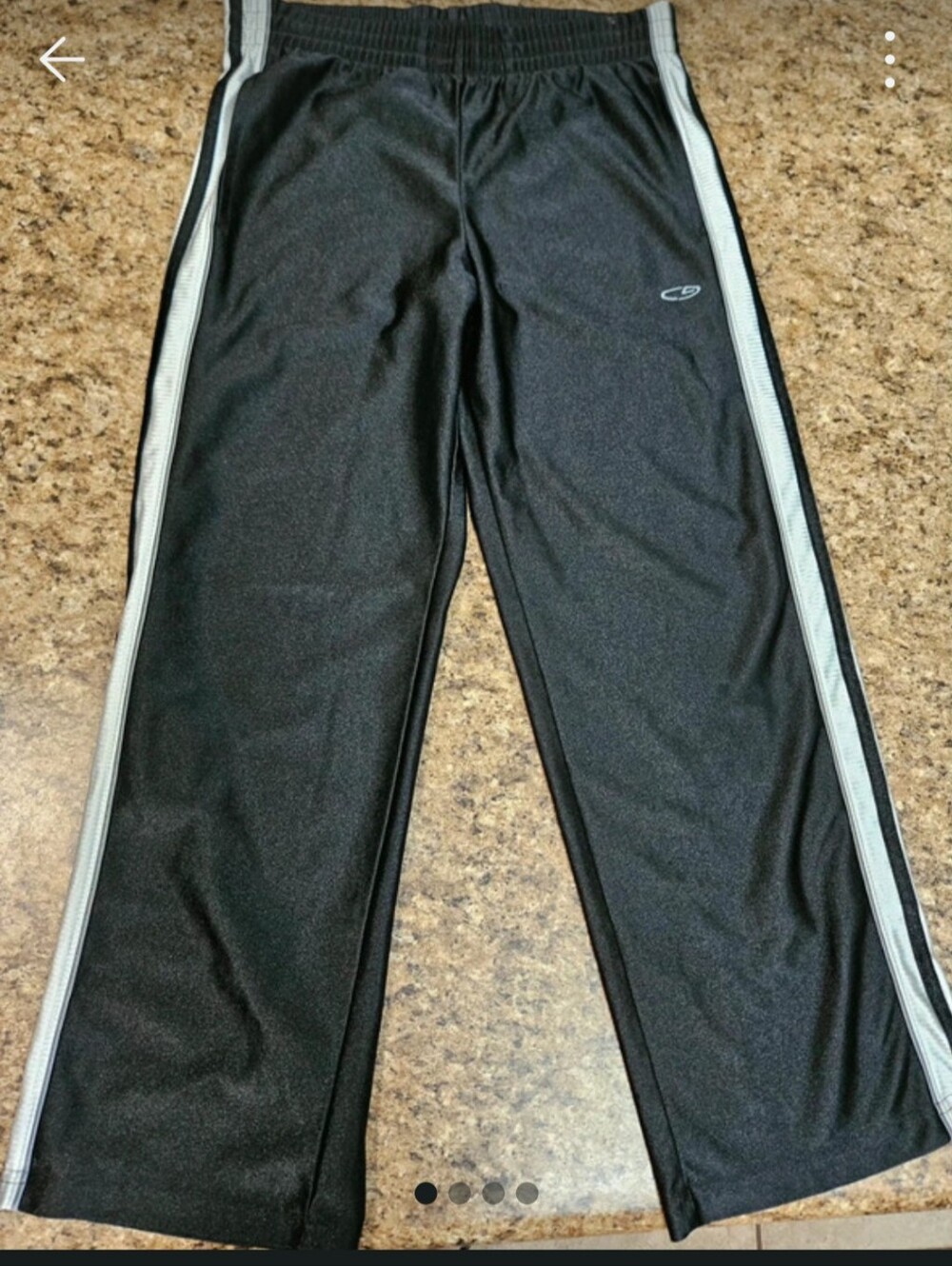 Champion Kids Black Joggers with White Side Stripes